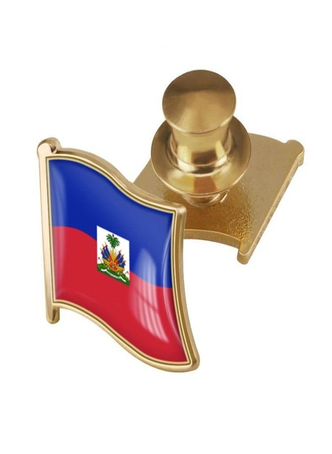 vmcoatdu Haiti Flag Backs Locking Pin Keepers Locking Clasp Pin Badge International Travel Brooch Metal Alloy Souvenir Pin 0.75x0.7 Inch Small Pin (Haiti) - Image 1